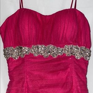 Spaghetti strap chiffon glitter dress